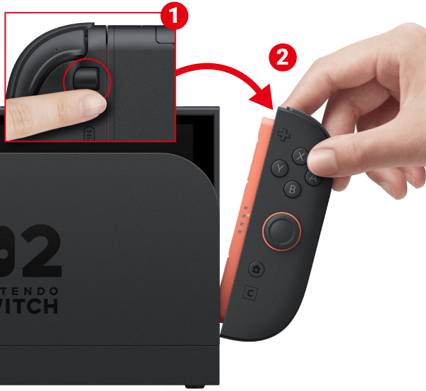 Joy-Con 2 being detached from the console