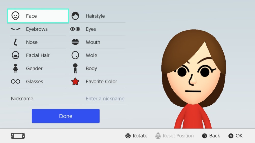 Nintendo Support: How to Create a Mii on Nintendo Switch