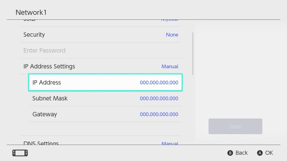 Nintendo switch ethernet unable store to obtain ip address