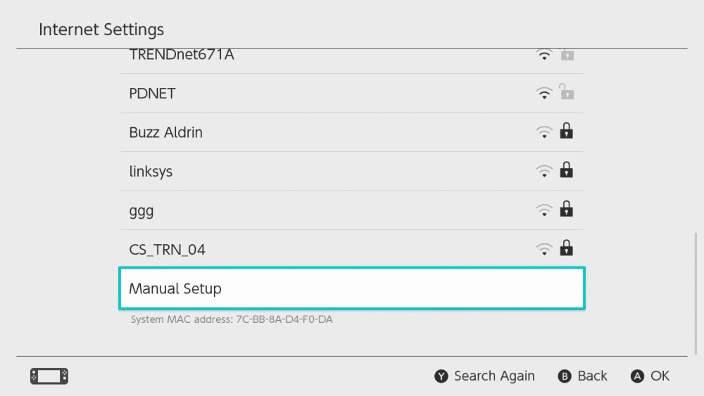 Nintendo switch shop not finding wifi