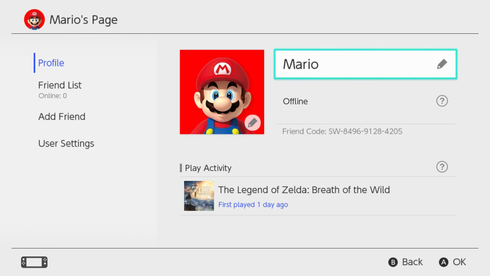 Nintendo online on sale friend code