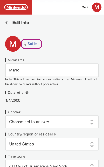 Como alterar um Mii de conta Nintendo | Assistência da Nintendo