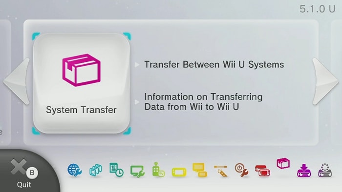 Wii system shop software